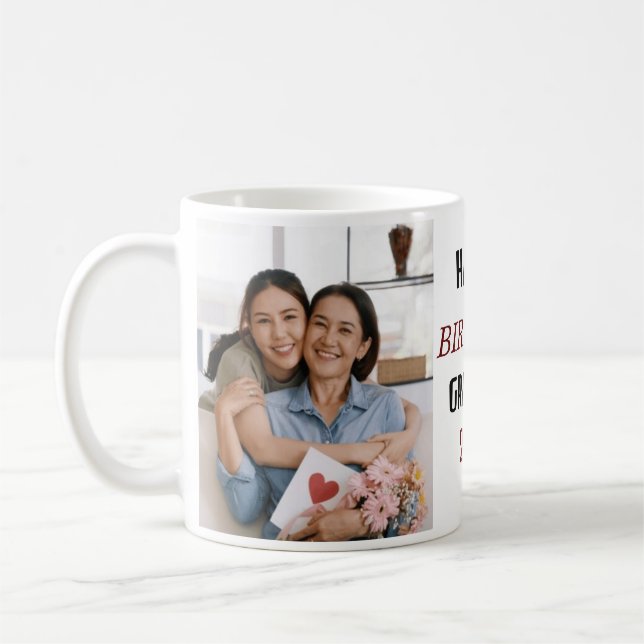Mug Personnalisé Joyeux Anniversaire Grand-mère Photo  (Gauche)