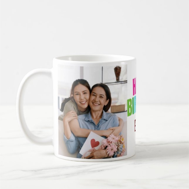 Mug Personnalisé Joyeux Anniversaire Grand-mère Photo  (Gauche)