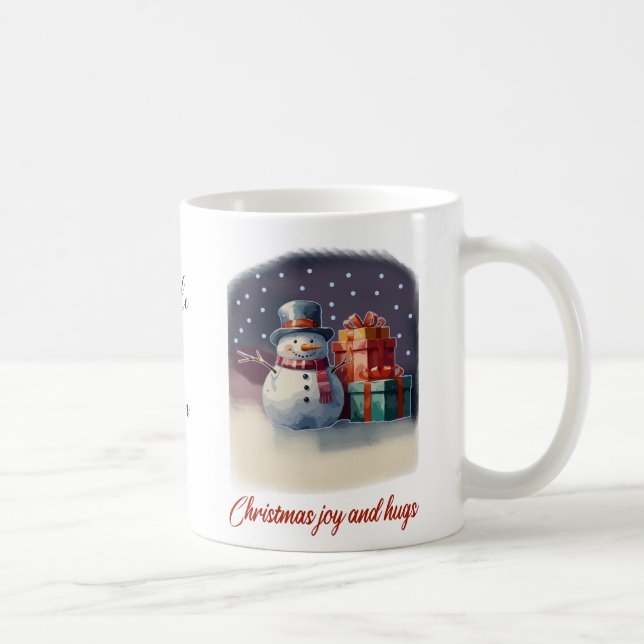 Mug personnalisé Joyeux Noël et Câlins (Droite)