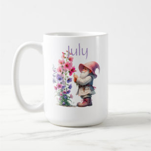 Mug Personnalisé Juillet Mois de naissance Jardin Gnom