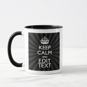 Mug Personnalisé KEEP CALM Votre texte Black Sunburst