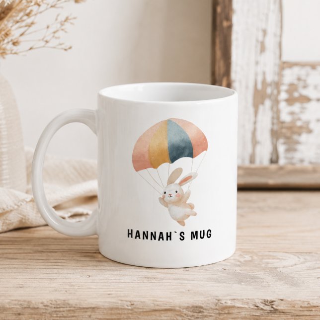 Mug personnalisé Lapin Parachute avec nom (Custom Parachute Bunny Mug with Name)
