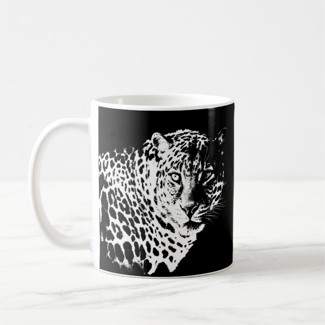 Mug Personnalisé Leopard Face Animaux Modèle tendance (Gauche)