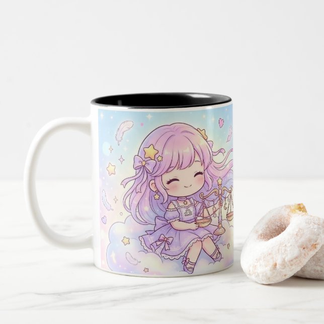 Mug personnalisé Libra Zodiaque Mignon (Avec donut)