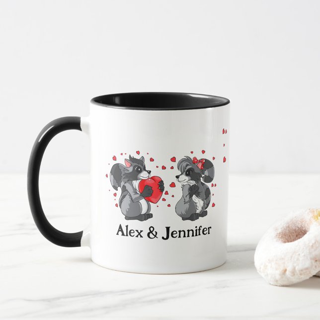 Mug Personnalisé Love Couple Names Personnalisé (Créateur téléchargé)