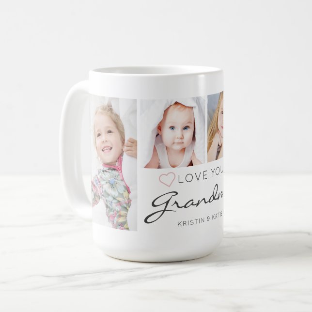 Mug PERSONNALISÉ LOVE YOU GRANDMA 4 Script photo (Devant gauche)