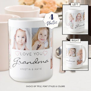 Mug PERSONNALISÉ LOVE YOU GRANDMA 4 Script photo