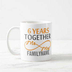 Mug Personnalisé M. et Mme 6e anniversaire