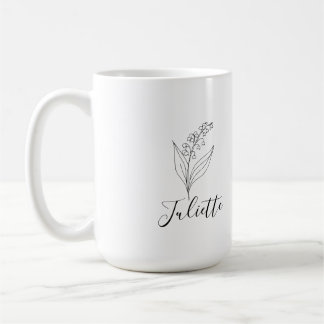 Mug Personnalisé May Lily de la Vallée Fleur de naissa