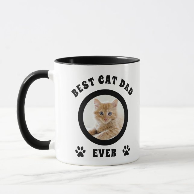 Mug Personnalisé Meilleur Chat Papa Jamais Photo perso (Gauche)