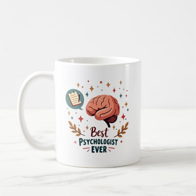 Mug Personnalisé Meilleur Psychologue Jamais mignon Co (Gauche)