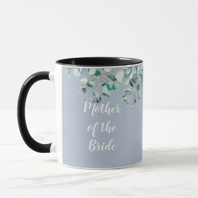 Mug Personnalisé Mère de mariée Groom Dusty Blue Eucal (Gauche)