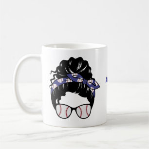 Mug Personnalisé Messy Bun Baseball Maman