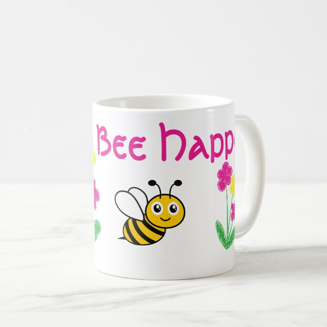 Mug Personnalisé Mete Bee Happy (Devant droit)