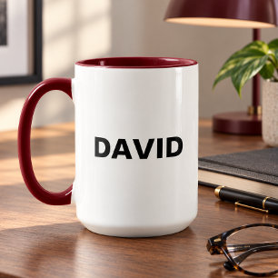 Mug personnalisé minimaliste Two Tone avec nom ou 