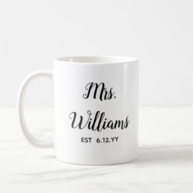 Mug Personnalisé Mme Est Votre Date Mariée Cadeau Pers (Gauche)