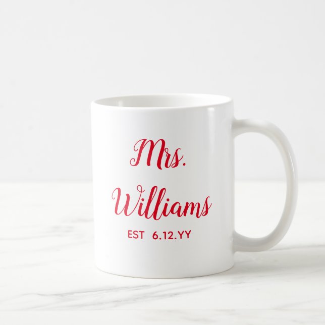 Mug Personnalisé Mme Est Votre Date Mariée Cadeau Pers (Droite)