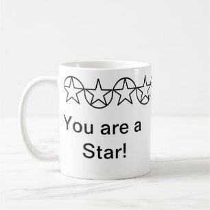 Mug personnalisé moderne Black & White Star
