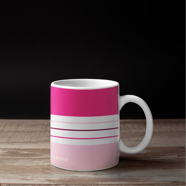 Mug Personnalisé Moderne Grilles Rose (Créateur téléchargé)