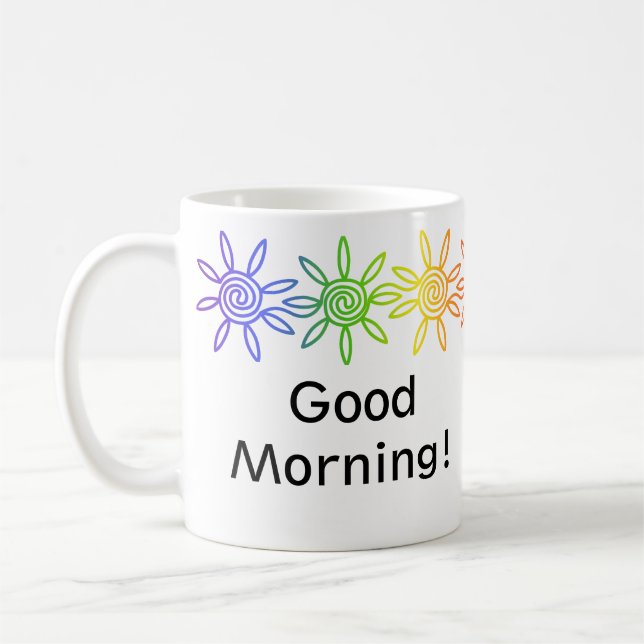 Mug personnalisé moderne Rainbow Sunshine (Gauche)