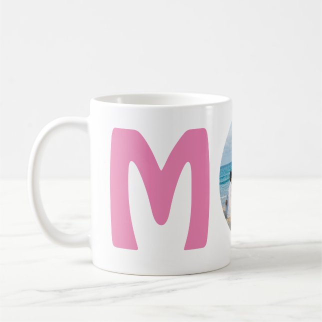 Mug Personnalisé moderne simple élégant rose photo de  (Gauche)