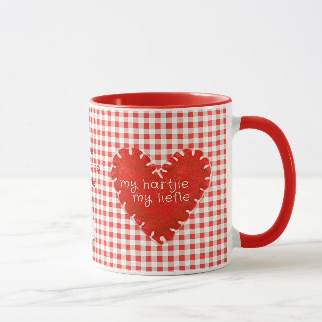 Mug Personnalisé Mon Hartjie Mon Coeur Applique Liefie (Droite)