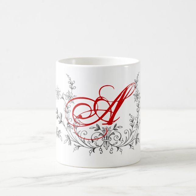 Mug Personnalisé Monogramme Joli Design Personnalisé (Centre)