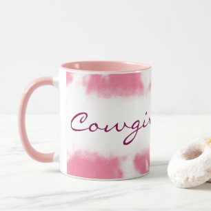 Mug personnalisé motif cuir de cowgirl western