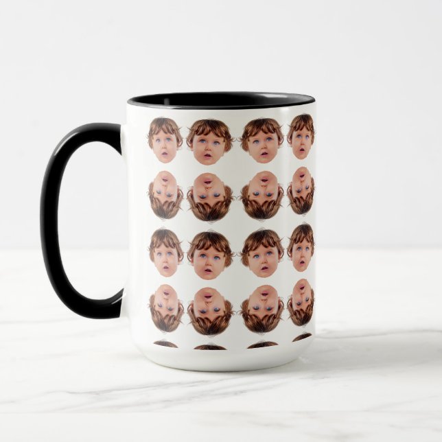 Mug Personnalisé Motif visage bébé grand-père papa cad (Gauche)