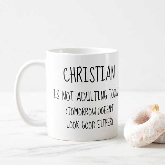 Mug Personnalisé Ne pas adultes aujourd'hui Humour (Avec donut)