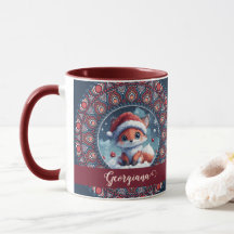 Personnalisé Noël mignon Kawaii Fox Dot Mandala