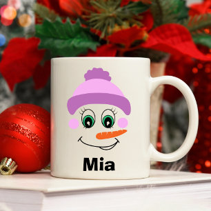 Mug Personnalisé Noël Snowman Casquette Nom personnali