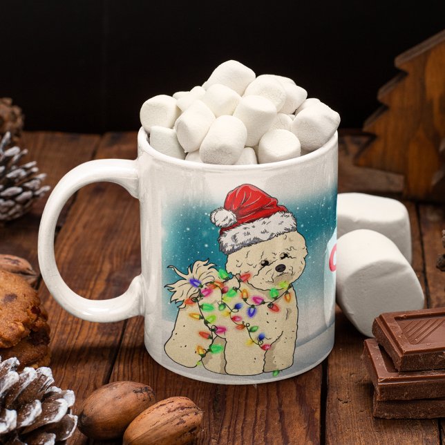 Mug Personnalisé Noël Thème Père Noël Bichon Frisé (Créateur téléchargé)