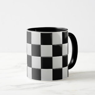 Mug personnalisé noir et blanc brillant.