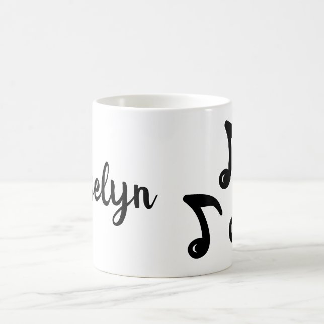 Mug Personnalisé Nom Cool Notes musicales Musicales Gr (Centre)