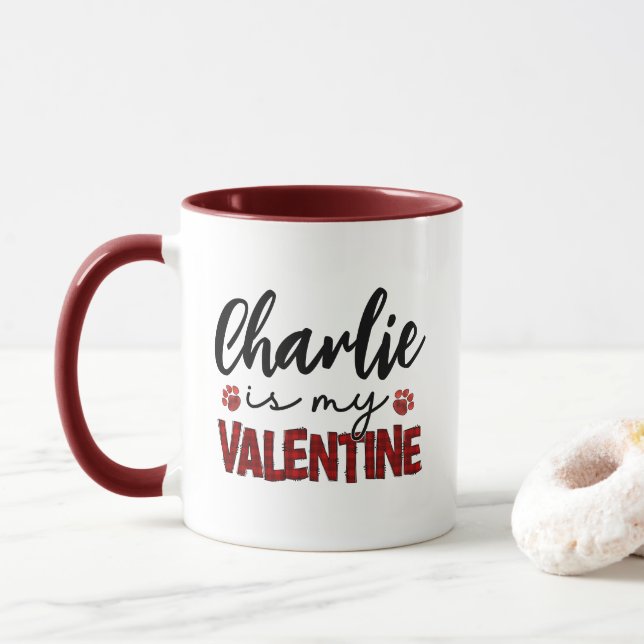 Mug Personnalisé Nom de l'animal chien, chat Saint-Val (Avec donut)