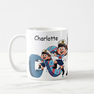 Mug Personnalisé Nom Marin Personnage de Dessin Animé