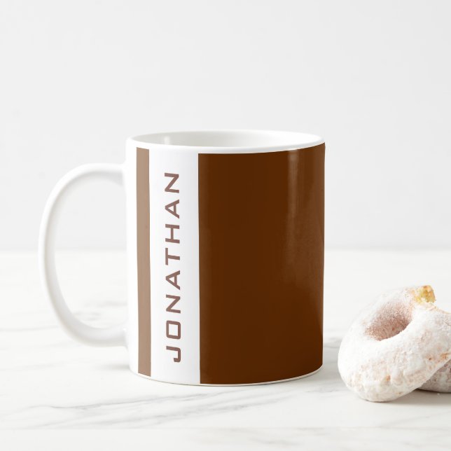 Mug Personnalisé Noms Modèle Moderne Élégant Simple (Avec donut)