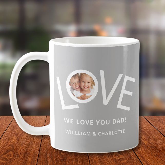 Mug Personnalisé Nous t'aimons Papa Photo Grey (Créateur téléchargé)