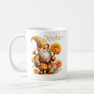 Mug Personnalisé Octobre Mois de naissance Jardin Gnom