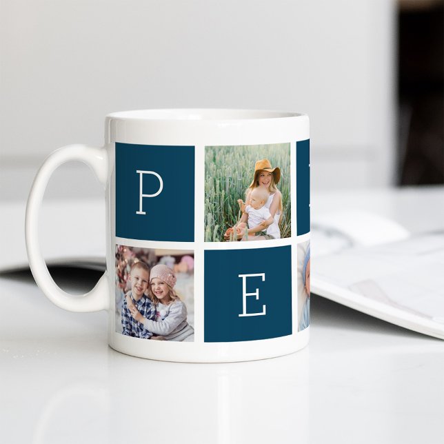 Mug Personnalisé Pepaw Grand-père 5 Photo Collage (Créateur téléchargé)