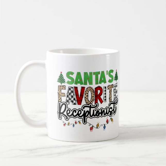 Mug Personnalisé Père Noël Favori Réceptionniste (Gauche)