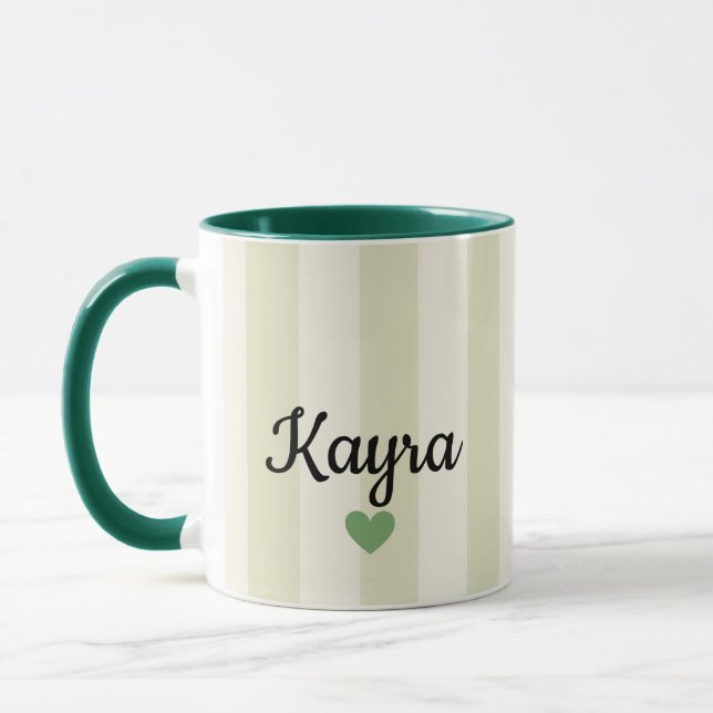 Mug Personnalisé | Personnalisation Rayures Vert S (Gauche)