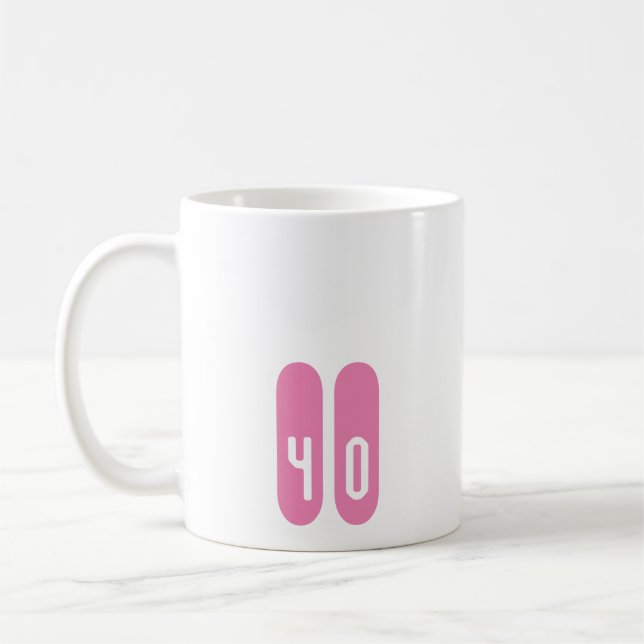 Mug Personnalisé personnalisé 40 Mug, 40e anniversaire (Gauche)