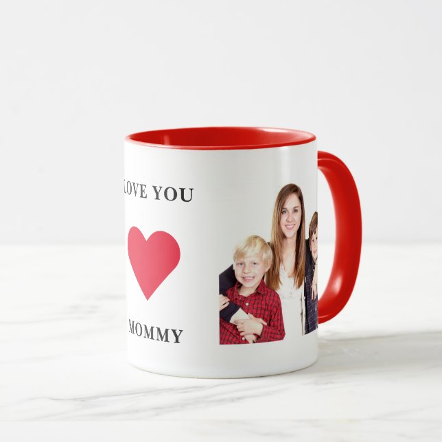 Mug Personnalisé Personnalisé Famille Photo Love You M (Devant droit)
