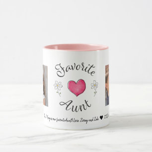 Mug personnalisé photo de la tante 2 préférée