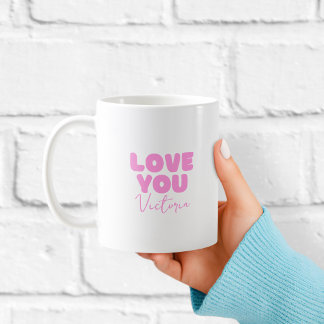 Mug Personnalisé "Pink Love You" pour Petite Amie