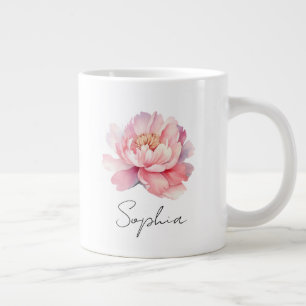 Mug personnalisé Pivoine Aquarelle Rose