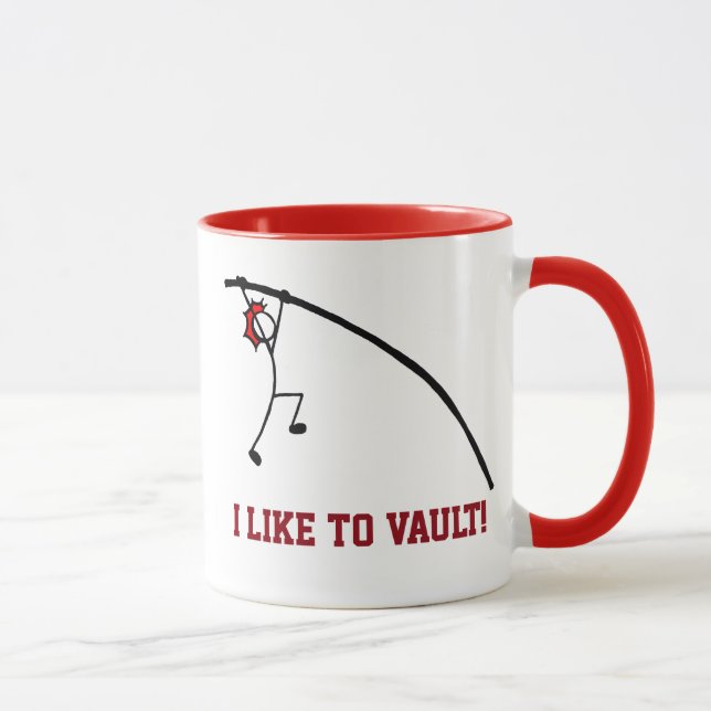 Mug Personnalisé Pole Vault Rouge J'Aime Vault (Droite)