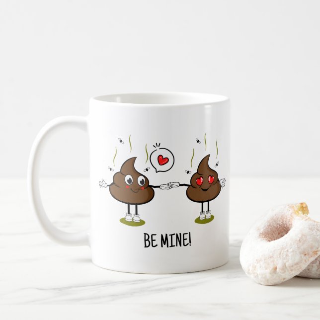 Mug Personnalisé Poop Emoji Love Couple (Avec donut)